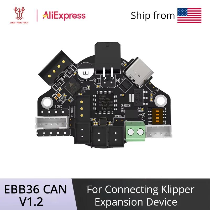 BIGTREETECH EBB36 CAN V1.2 Поддержка платы Canbus PT100 для Klipper Hotend HeadTool 36, шаговый двигатель Ender3, детали 3d-принтера
BIGTREETECH EBB36 CAN V1.2 Поддержка платы Canbus PT100 для Klipper Hotend HeadTool 36, шаговый двигатель Ender3, детали 3d-принтера