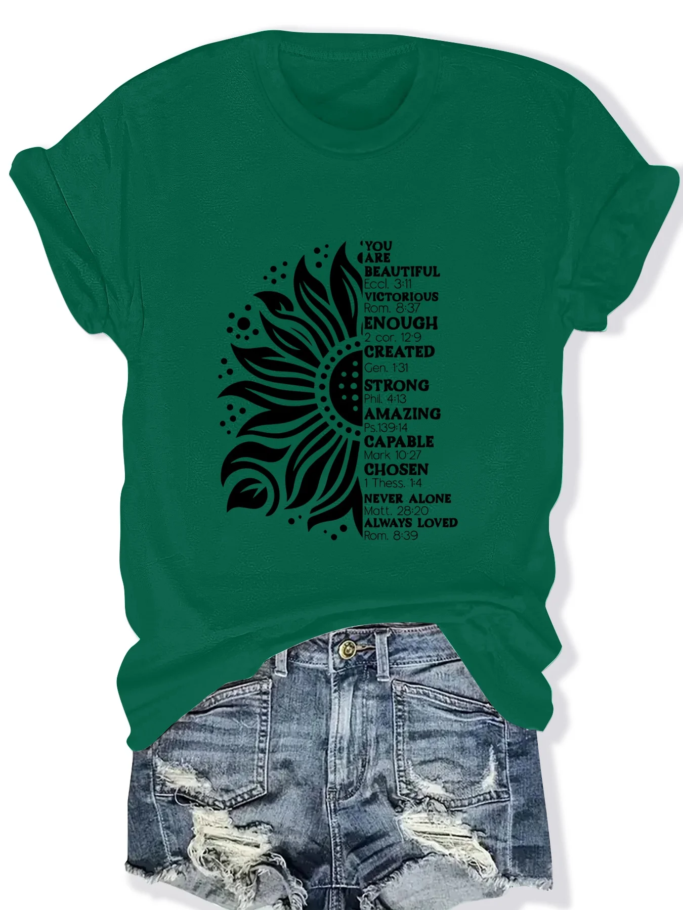 Модный женский топ с круглым вырезом и короткими рукавами с принтом в виде буквы и цветка
Модный женский топ с круглым вырезом и короткими рукавами с принтом в виде буквы и цветка