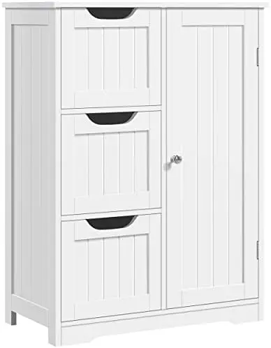 Bathroom Floor Storage Cabinet, Bathroom Freestanding Cabinet with 3 Large Drawers & Adjustable Shelf, 12 x 24 x 32 Inches, Whit
Bathroom Floor Storage Cabinet, Bathroom Freestanding Cabinet with 3 Large Drawers & Adjustable Shelf, 12 x 24 x 32 Inches, Whit