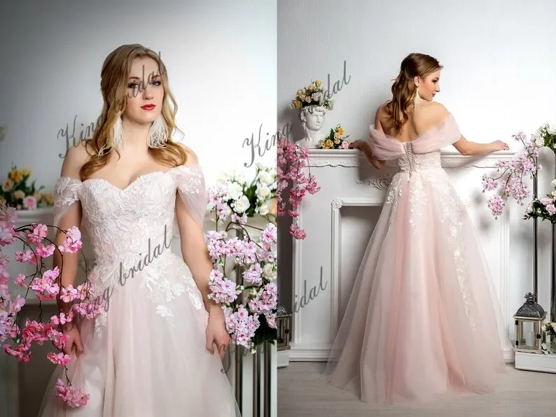 Custom Unique A Line Corset Wedding Dress with High Slit Blush Tulle Wedding Dress with Floral Ivory Lace Pink Fairy Ball Gown
Custom Unique A Line Corset Wedding Dress with High Slit Blush Tulle Wedding Dress with Floral Ivory Lace Pink Fairy Ball Gown