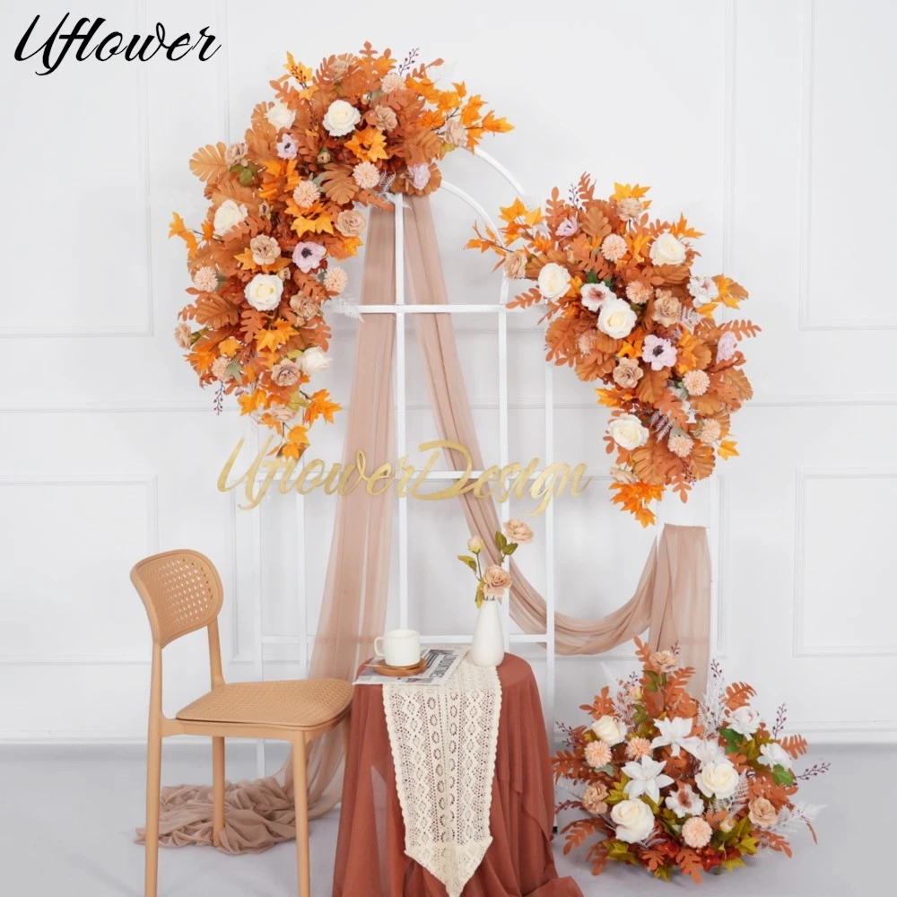 Uflower Luxury Orange Rose Maple leaves Artificial Flower Row Wedding Arch Hang Floral Arrangements Party Window Backdrop Decor
Uflower Luxury Orange Rose Maple leaves Artificial Flower Row Wedding Arch Hang Floral Arrangements Party Window Backdrop Decor