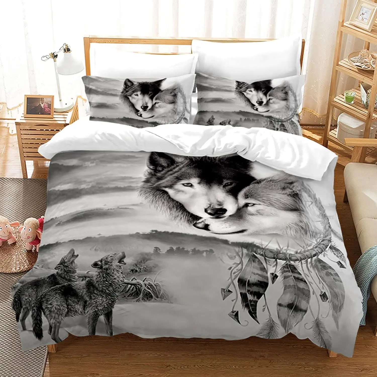 3D Print Wolf Duvet Cover Set Double Size Cartoon Animal Bedding Set With 2 Pillowcases Cool Wild Wolf Quilt Cover
3D Print Wolf Duvet Cover Set Double Size Cartoon Animal Bedding Set With 2 Pillowcases Cool Wild Wolf Quilt Cover