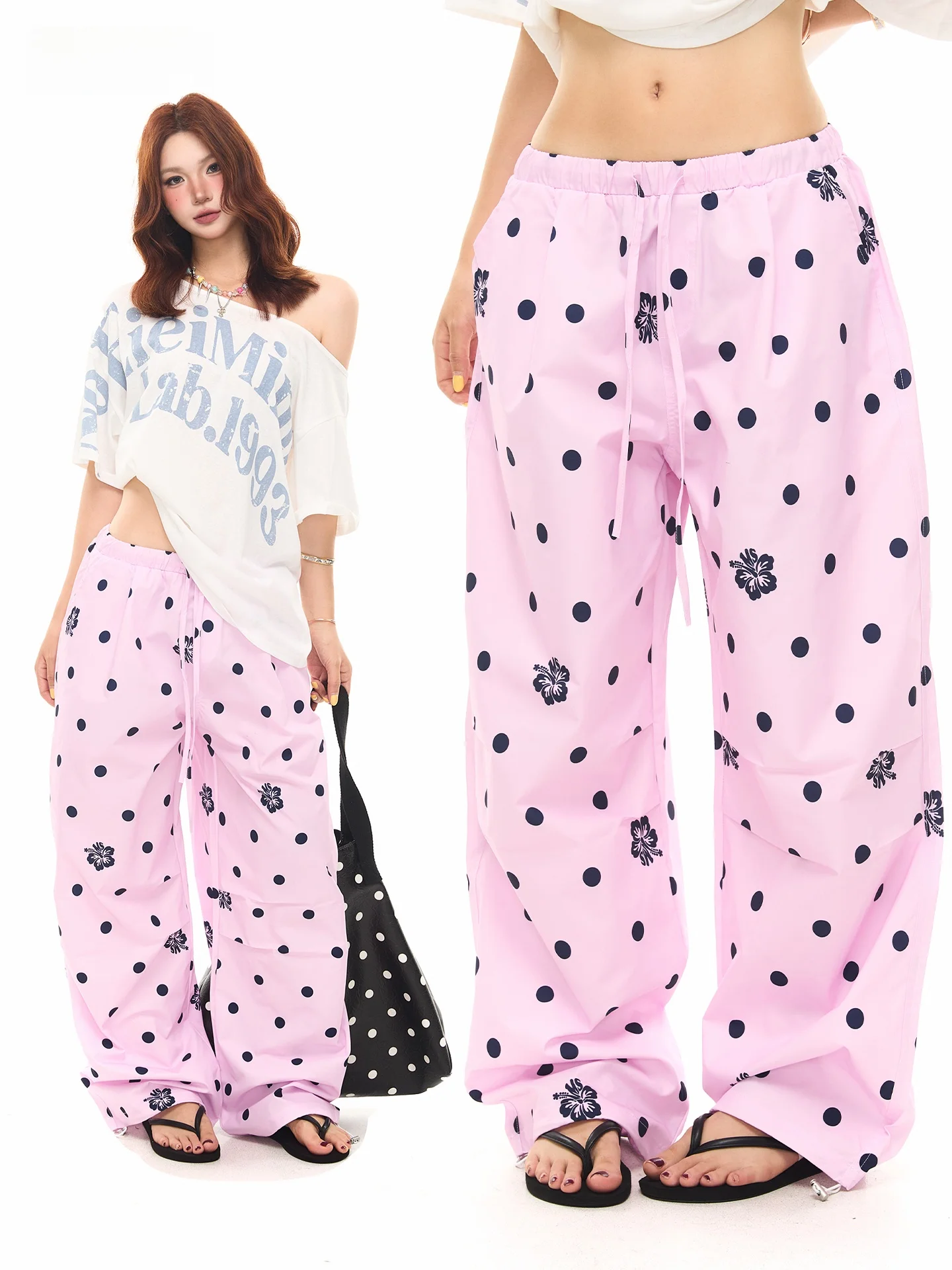 Sanowers American Retro Polka Dot Print Wide Leg Casual Pants Women Summer Loose Versatile Straight Tube Floor-Length Pants
Sanowers American Retro Polka Dot Print Wide Leg Casual Pants Women Summer Loose Versatile Straight Tube Floor-Length Pants