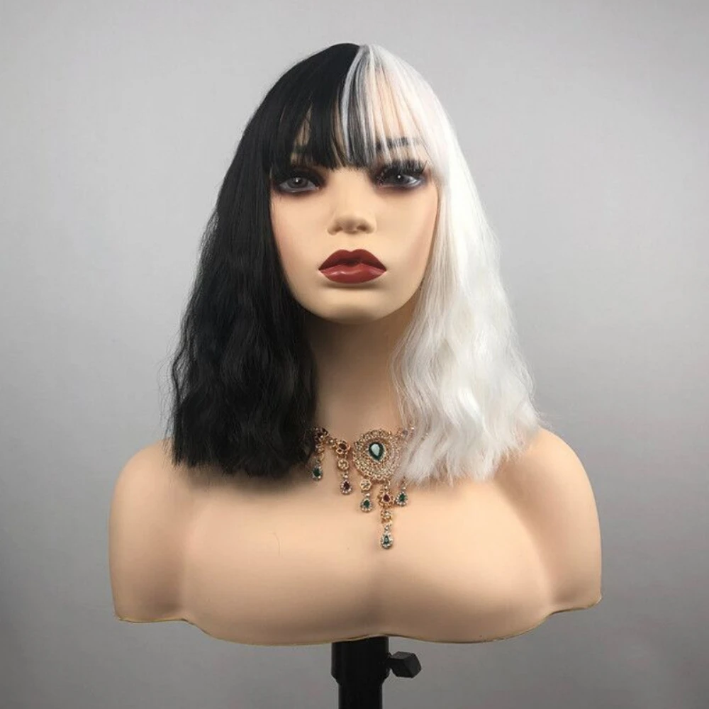 Синтетические парики для косплея CRUELLA Deville De Vil, термостойкие кудрявые наполовину белые получерные синтетические волосы + шапочка для парика
Синтетические парики для косплея CRUELLA Deville De Vil, термостойкие кудрявые наполовину белые получерные синтетические волосы + шапочка для парика
