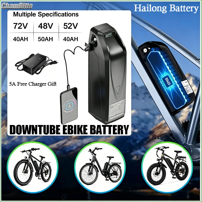 Electric Bike Battery Hailong 36 48V 72V 52V 50AH 40 30AH 20AH Downtube Original Cell 60A BMS for BBS02 TSDZ8 E-Bike 1500W Motor
Electric Bike Battery Hailong 36 48V 72V 52V 50AH 40 30AH 20AH Downtube Original Cell 60A BMS for BBS02 TSDZ8 E-Bike 1500W Motor