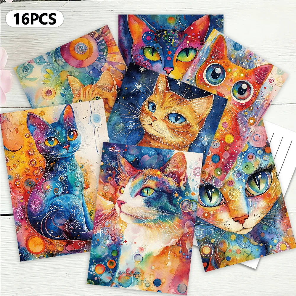 16pcs,colorful cat postcards, New Year gifts,Christmas gifts, living room decoration, bedroom decoration, high-quality cardstock
16pcs,colorful cat postcards, New Year gifts,Christmas gifts, living room decoration, bedroom decoration, high-quality cardstock
