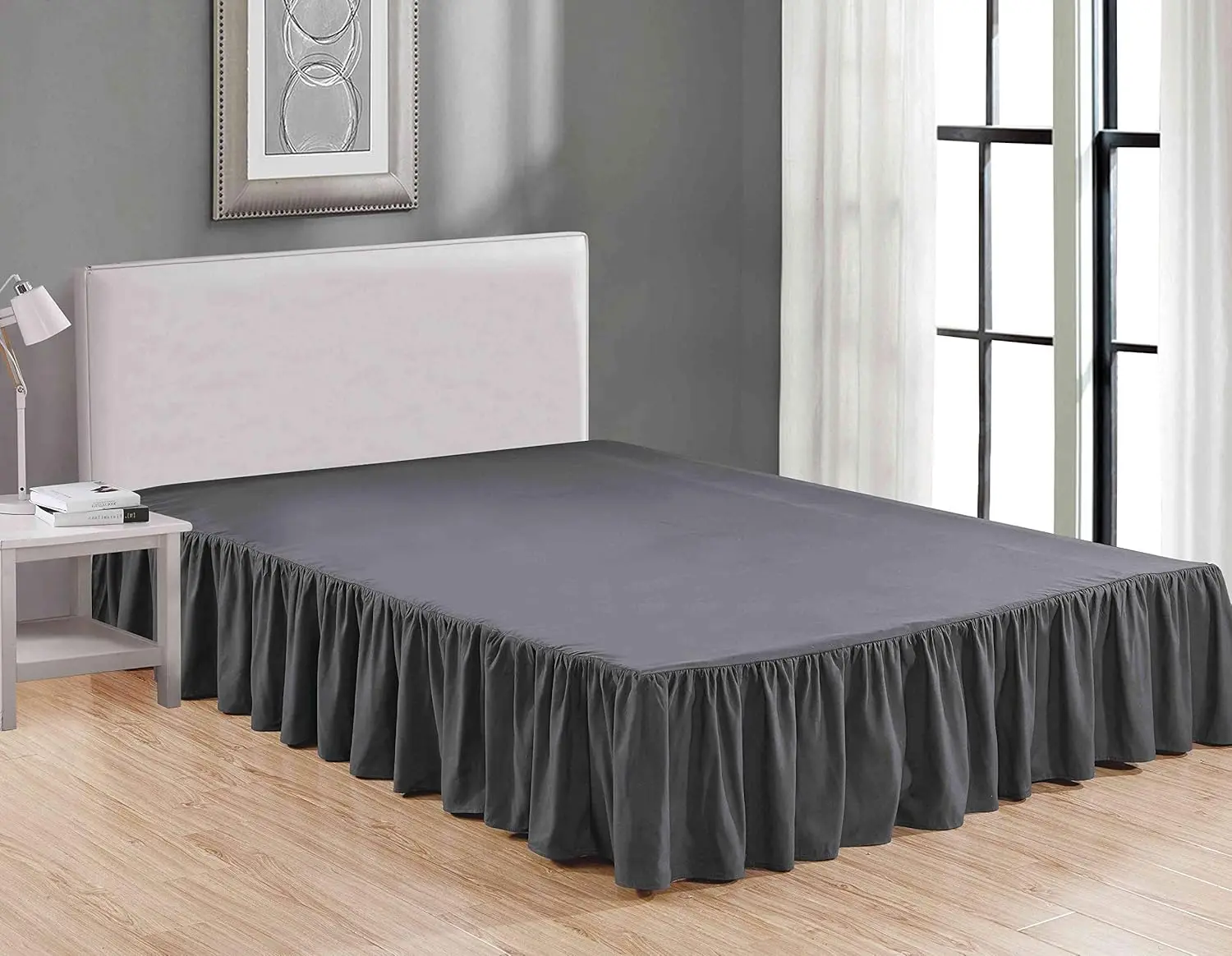 Luxury Microfiber Bed Skirt, 14-Inch Drop, Queen, Charcoal - Gathered Ruffled Design
Luxury Microfiber Bed Skirt, 14-Inch Drop, Queen, Charcoal - Gathered Ruffled Design