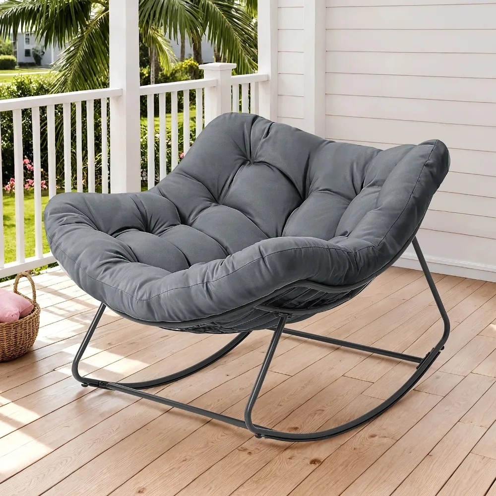 Oversized Papasan Rocking Chair, Indoor Outdoor Rocking Papasan Chair Steel Outdoor Rocker with Padded Cushion
Oversized Papasan Rocking Chair, Indoor Outdoor Rocking Papasan Chair Steel Outdoor Rocker with Padded Cushion