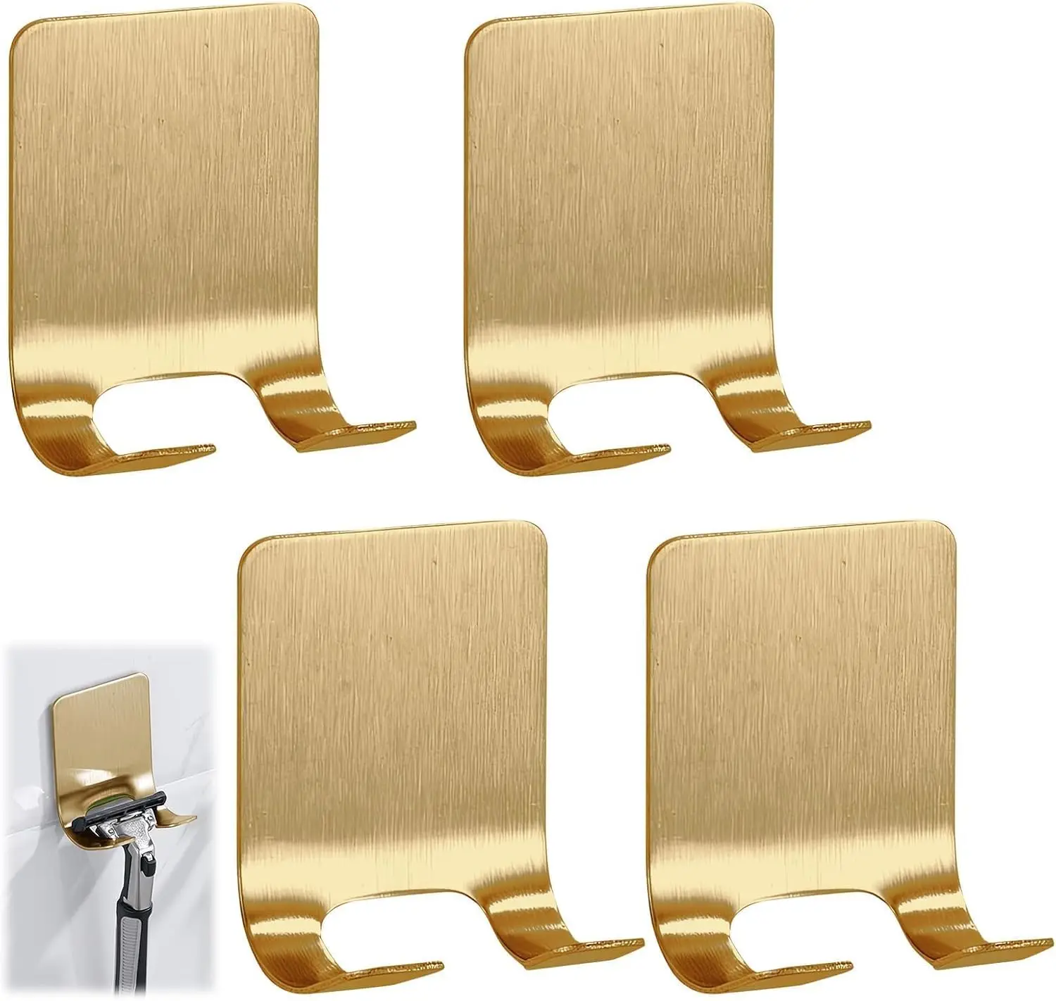 4 Pcs Gold Razor Loofah Holder for Shower Self Adhesive Waterproof Shaver Hooks Heavy Duty Storage Hanger for Towels Kitchen
4 Pcs Gold Razor Loofah Holder for Shower Self Adhesive Waterproof Shaver Hooks Heavy Duty Storage Hanger for Towels Kitchen