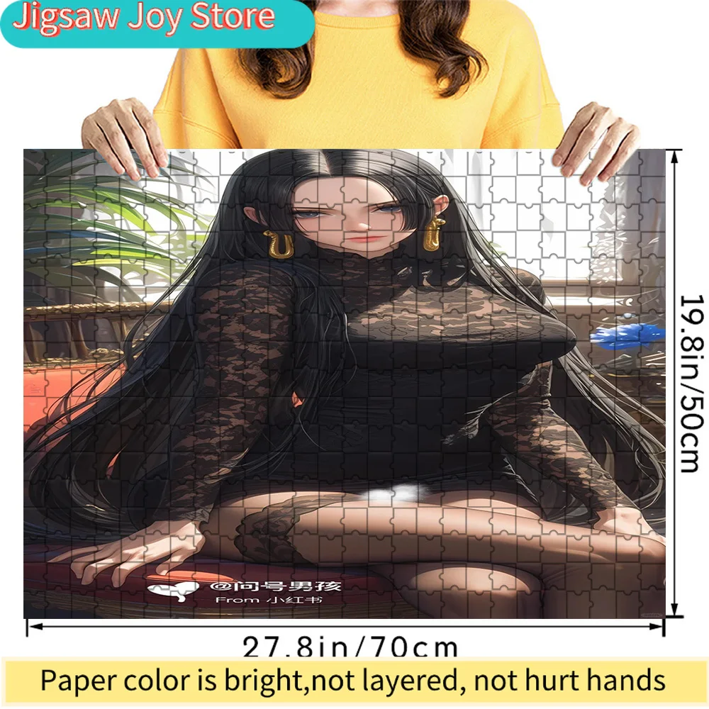 One Piece Boa Hancock Elegant Black Lace Dress Art Paper Jigsaw Puzzle, Regal Pirate Empress Indoor Scene Paper Puzzle, Collecti
One Piece Boa Hancock Elegant Black Lace Dress Art Paper Jigsaw Puzzle, Regal Pirate Empress Indoor Scene Paper Puzzle, Collecti