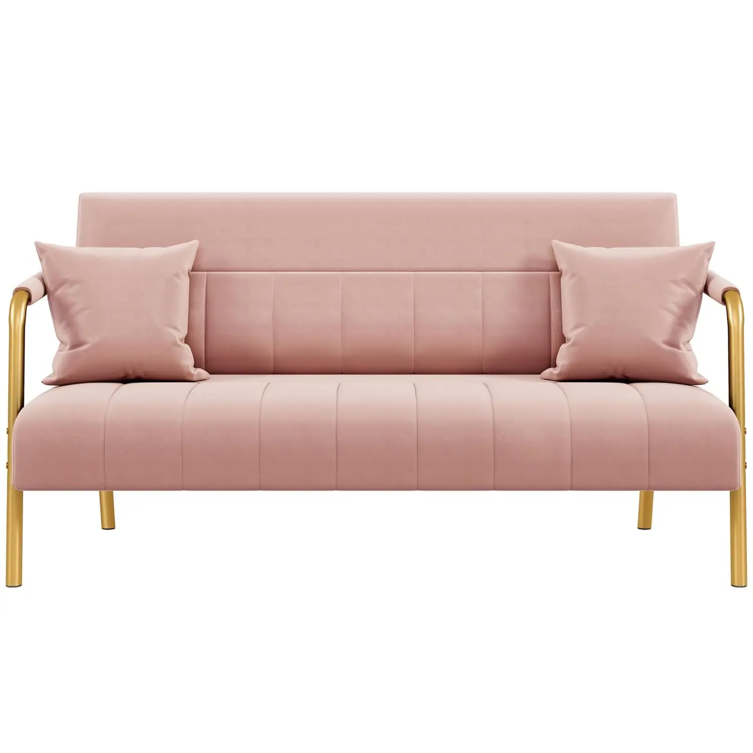 56.5" W Modern Sofa Small Sofa Luxurious Velvet Fabric Couch with Gold-Tone Metal Arms and Legs for Living Room, Home Office
56.5" W Modern Sofa Small Sofa Luxurious Velvet Fabric Couch with Gold-Tone Metal Arms and Legs for Living Room, Home Office