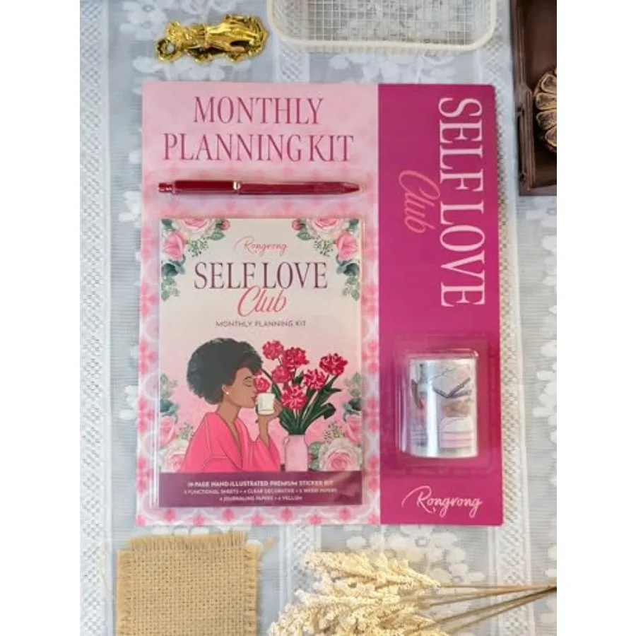Self Love Monthly Planning Kit Complete Planner Starter Bundle with Stickers PET Tape Pen and Scrapbooking Papers for Mindfulne
Self Love Monthly Planning Kit Complete Planner Starter Bundle with Stickers PET Tape Pen and Scrapbooking Papers for Mindfulne