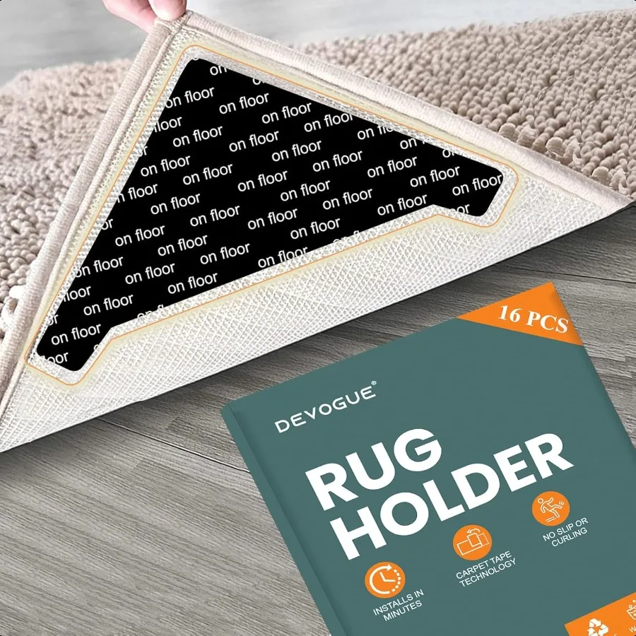 DEVOGUE 16PCS Rug Gripper Tape Dual Sided Washable and Removable Prevent Curling Corner Carpet Tape Keep Rug in Place Non Slip
DEVOGUE 16PCS Rug Gripper Tape Dual Sided Washable and Removable Prevent Curling Corner Carpet Tape Keep Rug in Place Non Slip