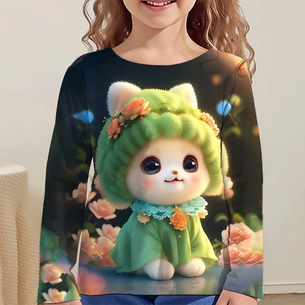 Girl Clothes Girl T-Shirt Long Sleeve Children Top Cartoon Cat Print Kawaii Round Neck Kids Autumn Clothes Children's Clothing
Girl Clothes Girl T-Shirt Long Sleeve Children Top Cartoon Cat Print Kawaii Round Neck Kids Autumn Clothes Children's Clothing
