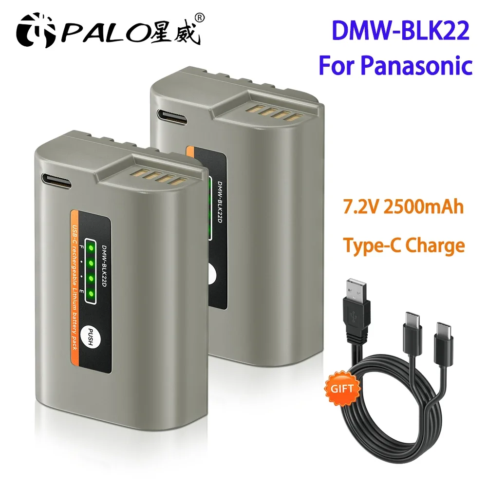 2500mAh DMW BLK22 DMW-BLK22 Battery + Type-C Fast Charge Cable for Panasonic LUMIX S5 S5 II S5 IIX DC-S5 DC-S5 II Lumix GH5 GH6
2500mAh DMW BLK22 DMW-BLK22 Battery + Type-C Fast Charge Cable for Panasonic LUMIX S5 S5 II S5 IIX DC-S5 DC-S5 II Lumix GH5 GH6