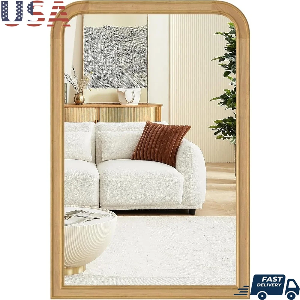 20" x 30" Wood Framed Mirror Bathroom Mirrors Wall Natural Arched Wood Bathroom Vanity Mirror Entryway Living Room or Bedroom
20" x 30" Wood Framed Mirror Bathroom Mirrors Wall Natural Arched Wood Bathroom Vanity Mirror Entryway Living Room or Bedroom