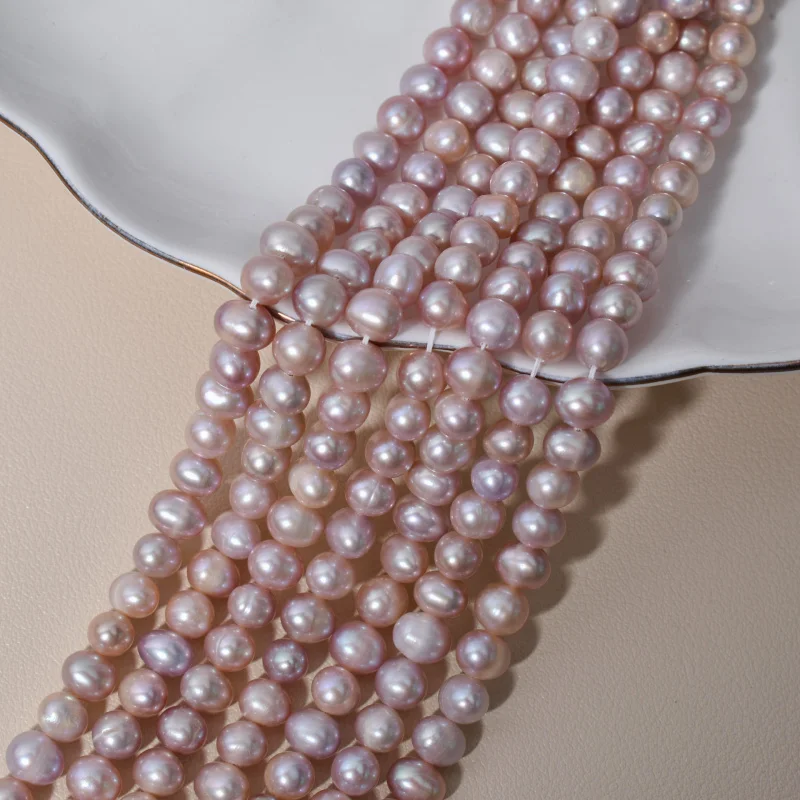 Natural Light Purple Freshwater Pearls7-8mmNecklace Semi-finished Near Round Loose BeadsdiyWholesale Handmade Accessories and Ma
Natural Light Purple Freshwater Pearls7-8mmNecklace Semi-finished Near Round Loose BeadsdiyWholesale Handmade Accessories and Ma