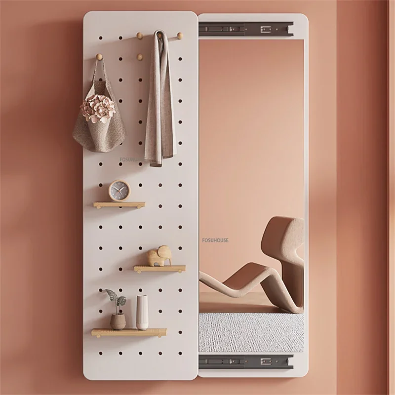 Bedroom Full Body Mirrors Invisible Dressing Mirror Slide To Close Wall-mounted Entrance Fitting Mirror with Storage Hole Board
Bedroom Full Body Mirrors Invisible Dressing Mirror Slide To Close Wall-mounted Entrance Fitting Mirror with Storage Hole Board