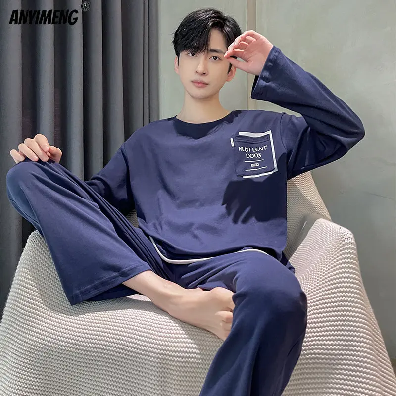 Autumn Winter Cotton Mens Loungewear L-4XL Big Size Boys Sleepwear Elegant Man Simple Design Printing Pullover Long Pajamas Set
Autumn Winter Cotton Mens Loungewear L-4XL Big Size Boys Sleepwear Elegant Man Simple Design Printing Pullover Long Pajamas Set