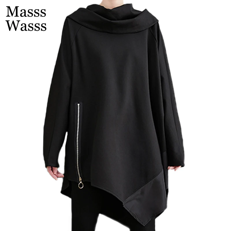 Masss Wasss New 2025 Spring Womens Zipper Design Loose Black Tee Shirts European Style Casual Patchwork Punk Tops Gothic Clothes
Masss Wasss New 2025 Spring Womens Zipper Design Loose Black Tee Shirts European Style Casual Patchwork Punk Tops Gothic Clothes