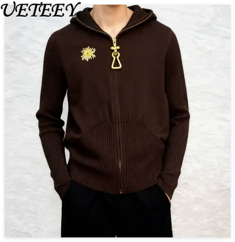 High-End Elegant Women's Irregular Metal Buckle Eye Brooch Lapel Long Sleeve Knitted Cardigan Zipper Autumn Winter Sweater Coat
High-End Elegant Women's Irregular Metal Buckle Eye Brooch Lapel Long Sleeve Knitted Cardigan Zipper Autumn Winter Sweater Coat