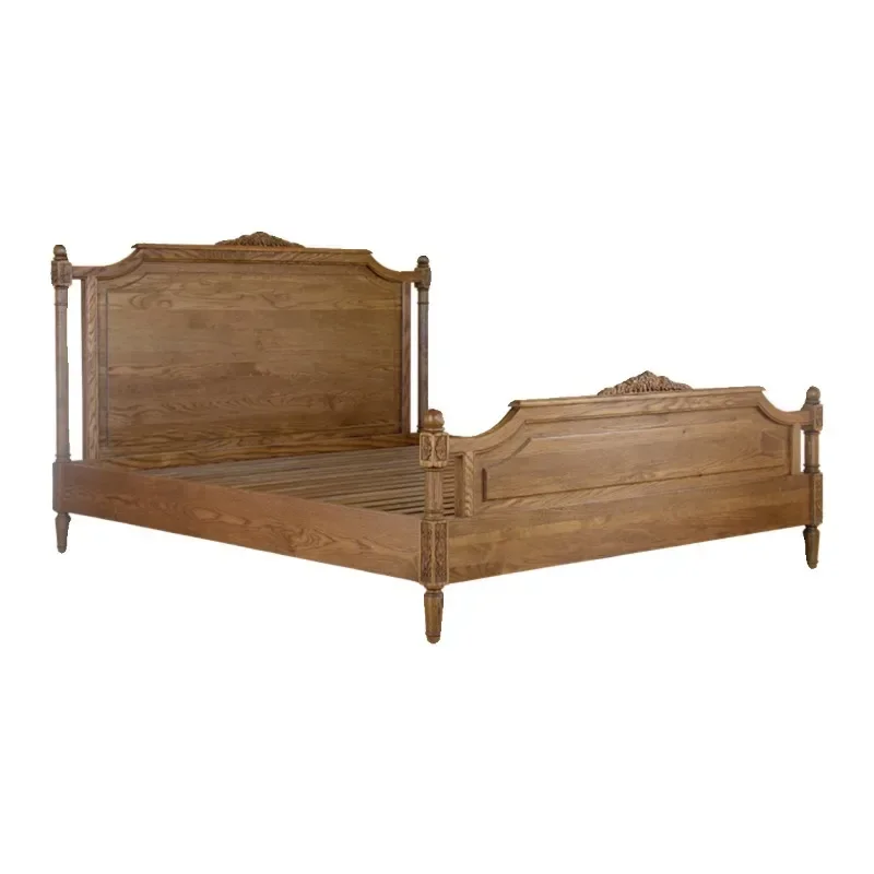 American all solid wood American country oak master bedroom wedding bed with sensor light retro single double princess bed
American all solid wood American country oak master bedroom wedding bed with sensor light retro single double princess bed