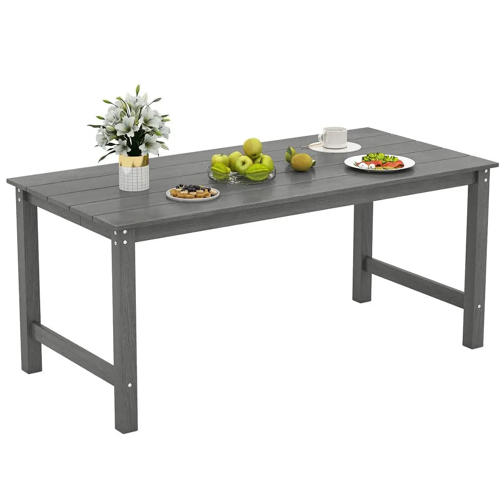 HDPE Outdoor Dining Table for 6 Person, 67 Patio Table with WoodLike Tabletop and Umbrella Hole, WeatherResistant Rectangle Tab
HDPE Outdoor Dining Table for 6 Person, 67 Patio Table with WoodLike Tabletop and Umbrella Hole, WeatherResistant Rectangle Tab