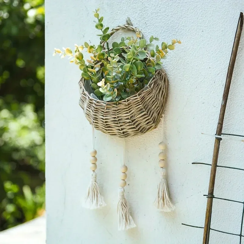 Handmade Rattan Flower Basket Series Wall Mounted Rattan Flower Basket Outdoor Garden Decoration Mounted Flower Pot Wall G moss
Handmade Rattan Flower Basket Series Wall Mounted Rattan Flower Basket Outdoor Garden Decoration Mounted Flower Pot Wall G moss