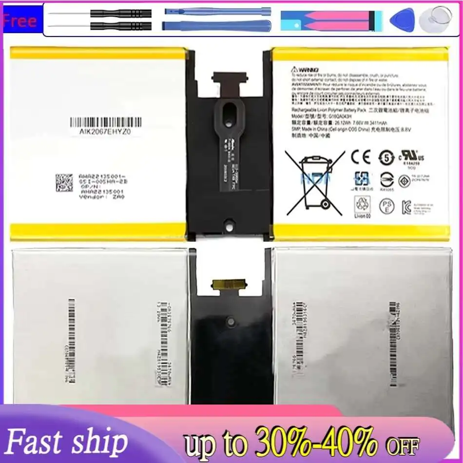 G16QA043H Reliable Power Supply High-Capacity For Microsoft Surface GO 1824 4415Y Tablet Tablet Battery 3411mAh
G16QA043H Reliable Power Supply High-Capacity For Microsoft Surface GO 1824 4415Y Tablet Tablet Battery 3411mAh