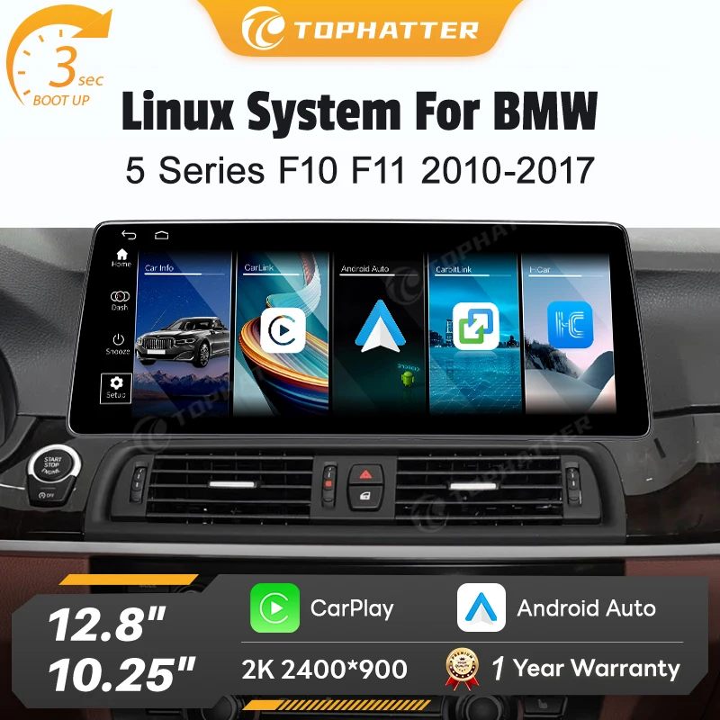 10.25 12.3 for BMW 5 Series F10 F11 2010-2017 Wireless CarPlay Android Auto Multimedia Radio Linux Touch Screen Player Airplay
10.25 12.3 for BMW 5 Series F10 F11 2010-2017 Wireless CarPlay Android Auto Multimedia Radio Linux Touch Screen Player Airplay