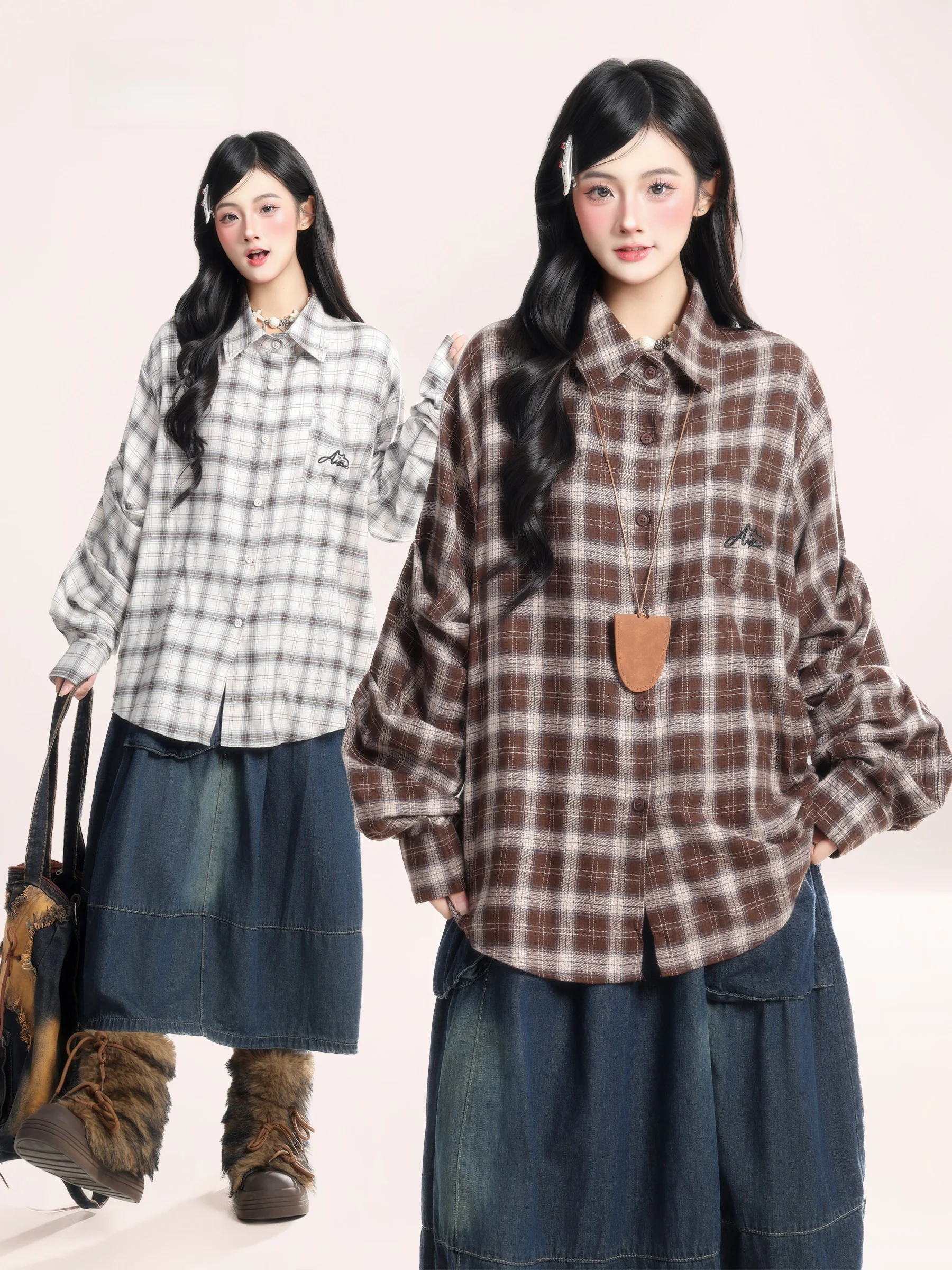 Женская свободная повседневная рубашка в клетку в ретро-японском стиле, весенняя новинка, модный топ для пар
Женская свободная повседневная рубашка в клетку в ретро-японском стиле, весенняя новинка, модный топ для пар