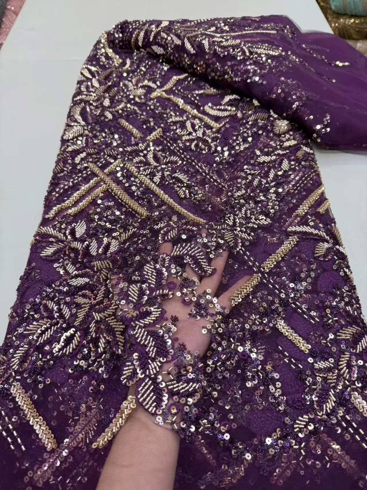 Luxury African Heavy Handmade Beaded Lace Fabric, Sequins, French Tulle, Bead Lace, Wedding Party, High Quality, 2025, 5Yards
Luxury African Heavy Handmade Beaded Lace Fabric, Sequins, French Tulle, Bead Lace, Wedding Party, High Quality, 2025, 5Yards