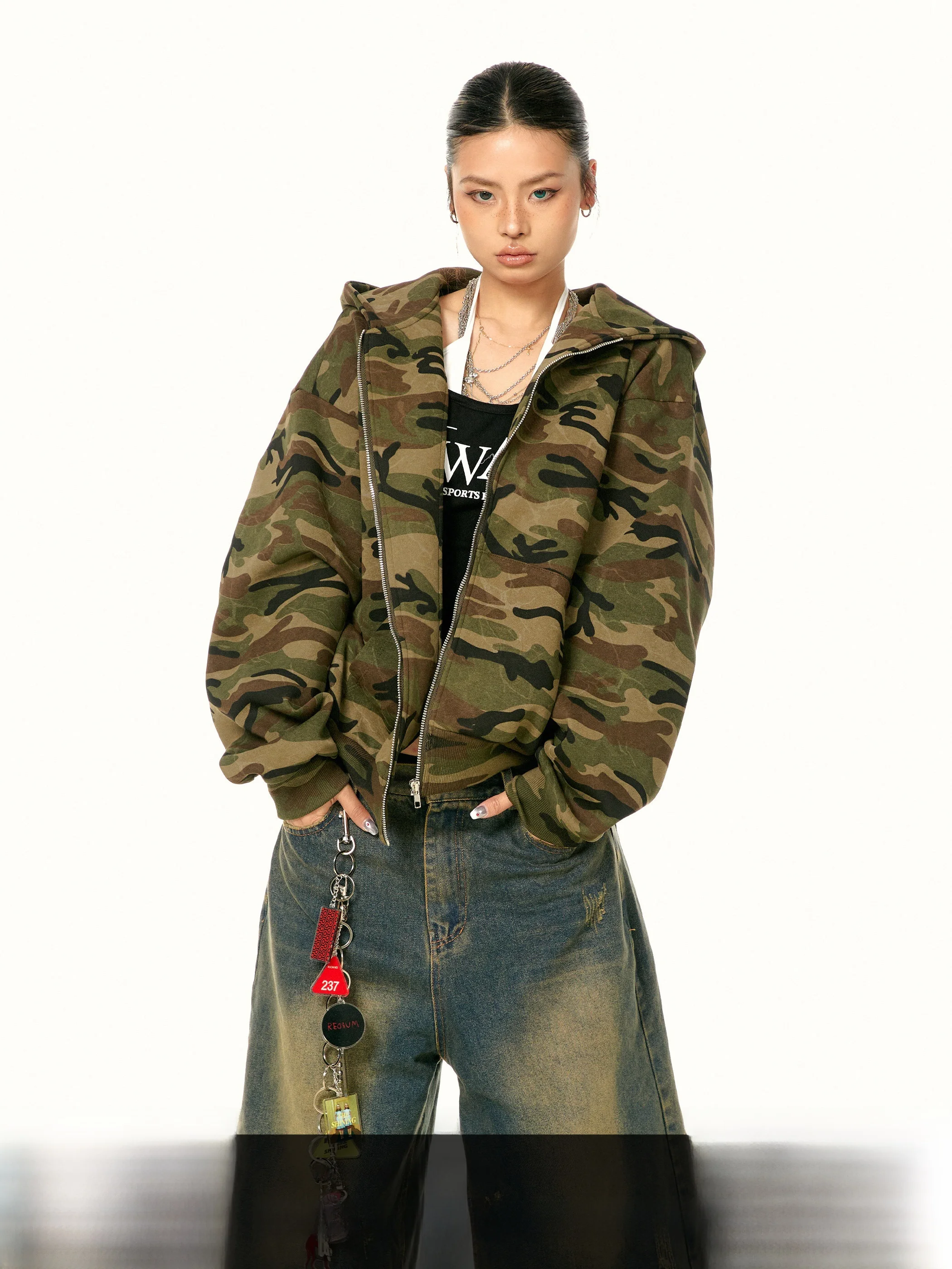 Street Sle American Retro Special Forces Camouflage Hoodie Jaet Loose Fit Long Sve Zipper Closure ex Outerwear
Street Sle American Retro Special Forces Camouflage Hoodie Jaet Loose Fit Long Sve Zipper Closure ex Outerwear