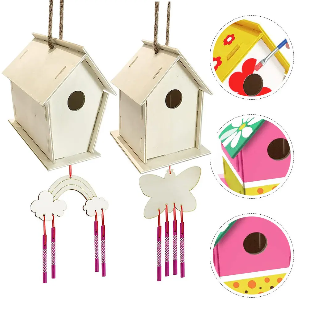 1Set Bird House Wind Chime Kit for Kids Build and Paint Wooden Birdhouses DIY Craft Activity Fine Motor Skills Development
1Set Bird House Wind Chime Kit for Kids Build and Paint Wooden Birdhouses DIY Craft Activity Fine Motor Skills Development