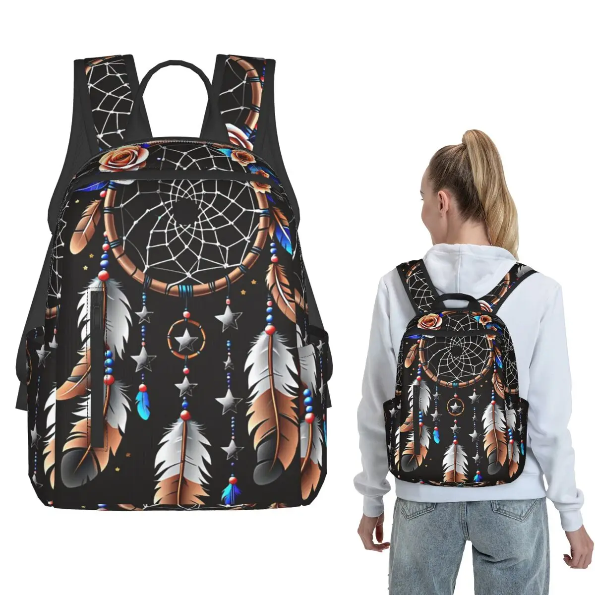 Ethnic Eagle Feathers Dreamcatcher Backpack Large Capacity Children BookBag School Bag Shoulder Bags for Men Women
Ethnic Eagle Feathers Dreamcatcher Backpack Large Capacity Children BookBag School Bag Shoulder Bags for Men Women
