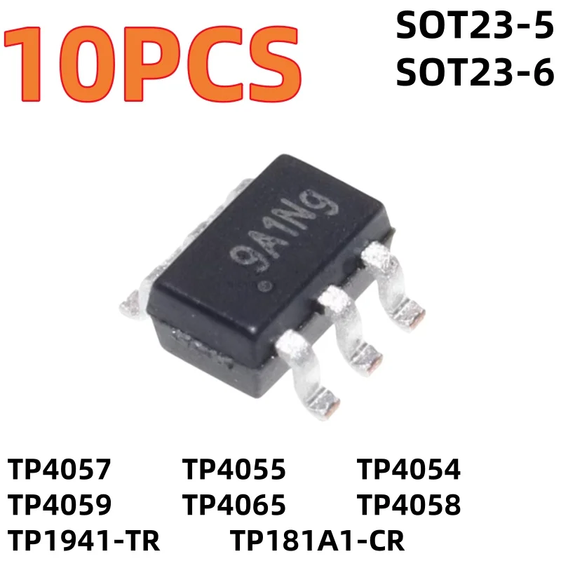 10PCS TP4057 TP4055 TP4054 TP4059 TP4065 TP4058 TP1941-TR TP181A1-CR SOT23-5 SOT23-6 NEW chip
10PCS TP4057 TP4055 TP4054 TP4059 TP4065 TP4058 TP1941-TR TP181A1-CR SOT23-5 SOT23-6 NEW chip