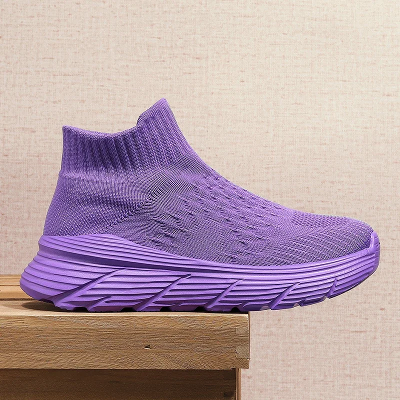 High Top Purple Sock Sneakers For Men Fashion Platform Men's Running Shoes Lightweight Breathable Knit Casual Sports Shoes Women
High Top Purple Sock Sneakers For Men Fashion Platform Men's Running Shoes Lightweight Breathable Knit Casual Sports Shoes Women