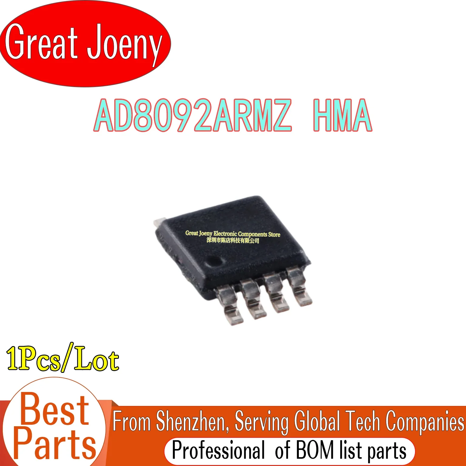 100% New Original AD8092ARMZ HMA IC Chipset MSOP-8 Bulk Best Price
100% New Original AD8092ARMZ HMA IC Chipset MSOP-8 Bulk Best Price