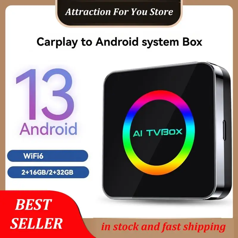 Android 13 Ai TVbox Ai Box Carplay WIFI6 2G + 32G Беспроводной Carplay/Android Auto Carplay для Android Ai Box
Android 13 Ai TVbox Ai Box Carplay WIFI6 2G + 32G Беспроводной Carplay/Android Auto Carplay для Android Ai Box