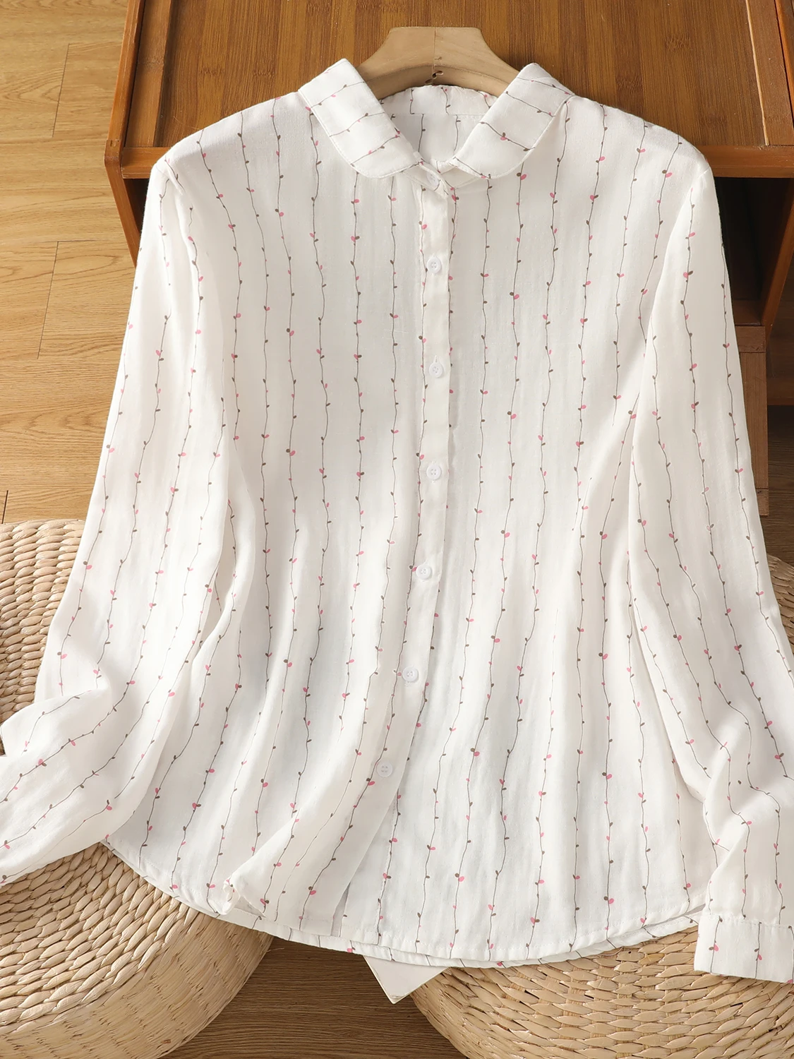 Осенняя женская блузка с цветочным принтом, двухслойная, из хлопка, с длинным рукавом, свободного кроя, дышащая, повседневная, больших размеров
Осенняя женская блузка с цветочным принтом, двухслойная, из хлопка, с длинным рукавом, свободного кроя, дышащая, повседневная, больших размеров