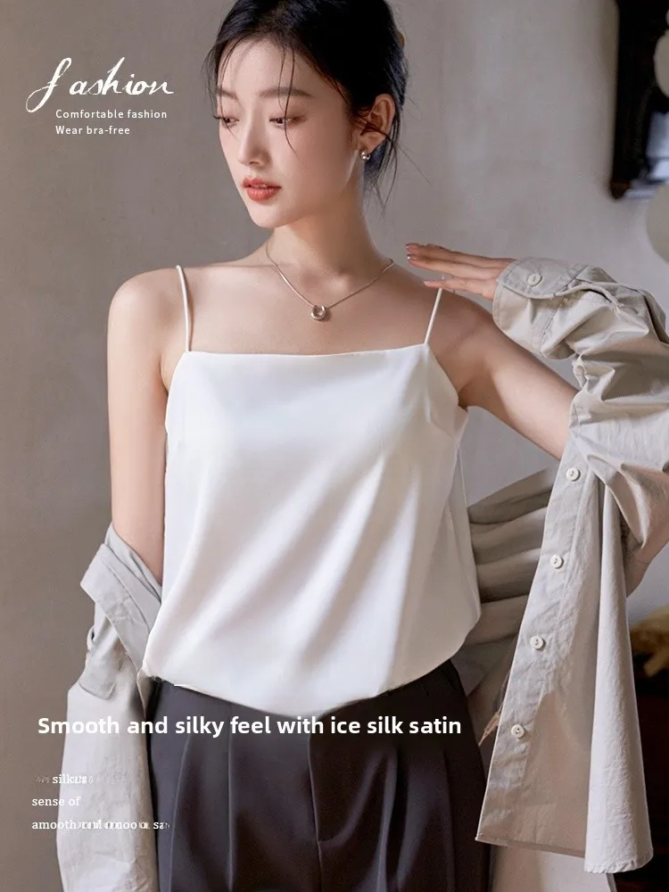 Women's Ice Silk Thin Vest Inteated Design Strapl Tank Top with Chest Pad Base Layer Top Sli Ba Design Commute Sle
Women's Ice Silk Thin Vest Inteated Design Strapl Tank Top with Chest Pad Base Layer Top Sli Ba Design Commute Sle