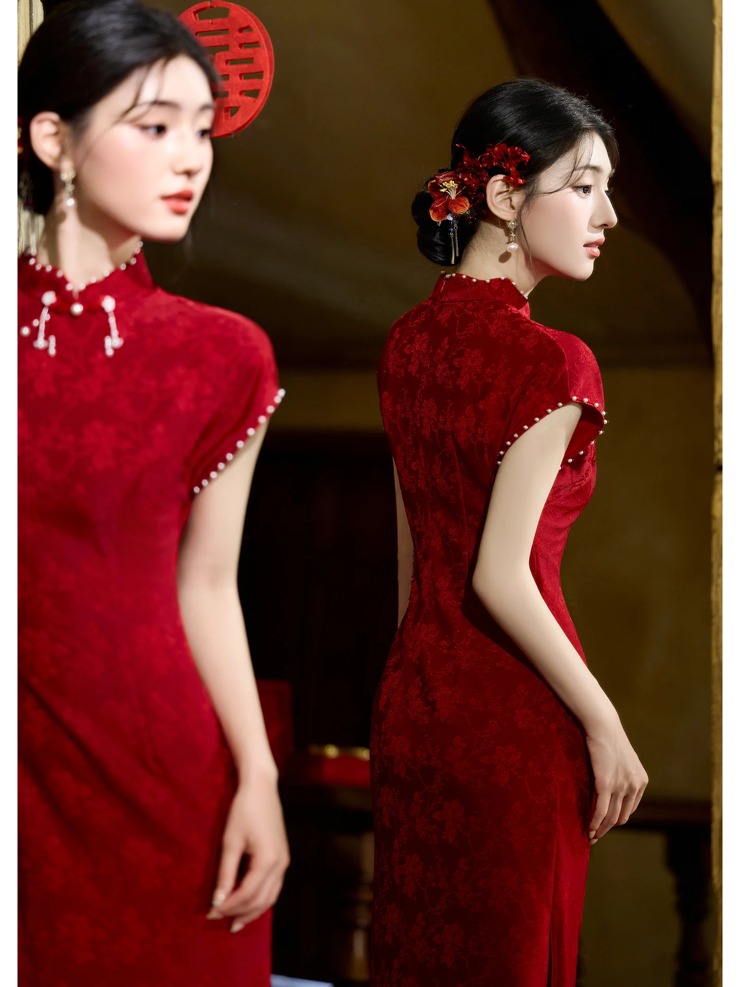 Red Wedding Dr New Chinese Sle Bridal Gown Summer ort Sve Mid-Length Polyester Fiber Breathable Vintage Wind
Red Wedding Dr New Chinese Sle Bridal Gown Summer ort Sve Mid-Length Polyester Fiber Breathable Vintage Wind