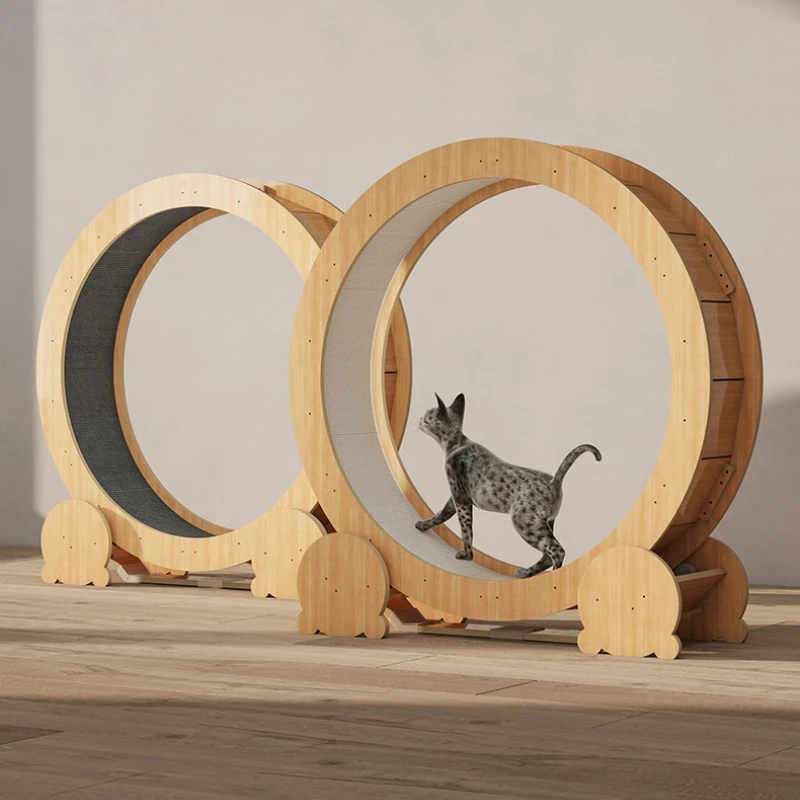 Silent Wooden Cat Exercise Wheel Indoor Multi-Level Cat Climber with Stable Base Modern Pet Fitness Equipment for Active Cats
Silent Wooden Cat Exercise Wheel Indoor Multi-Level Cat Climber with Stable Base Modern Pet Fitness Equipment for Active Cats