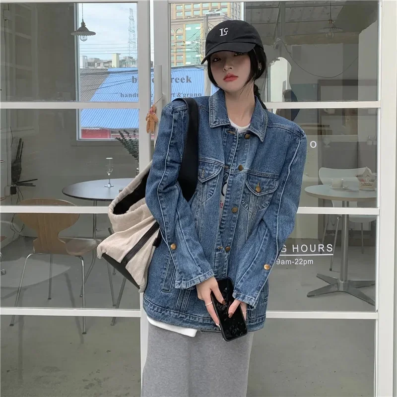 Women Medium Long Styles Denim Outwear Retro Female Long Sleeves Jeans Jacket Spring Autumn Ladies Fashion Cowboy Coat
Women Medium Long Styles Denim Outwear Retro Female Long Sleeves Jeans Jacket Spring Autumn Ladies Fashion Cowboy Coat 