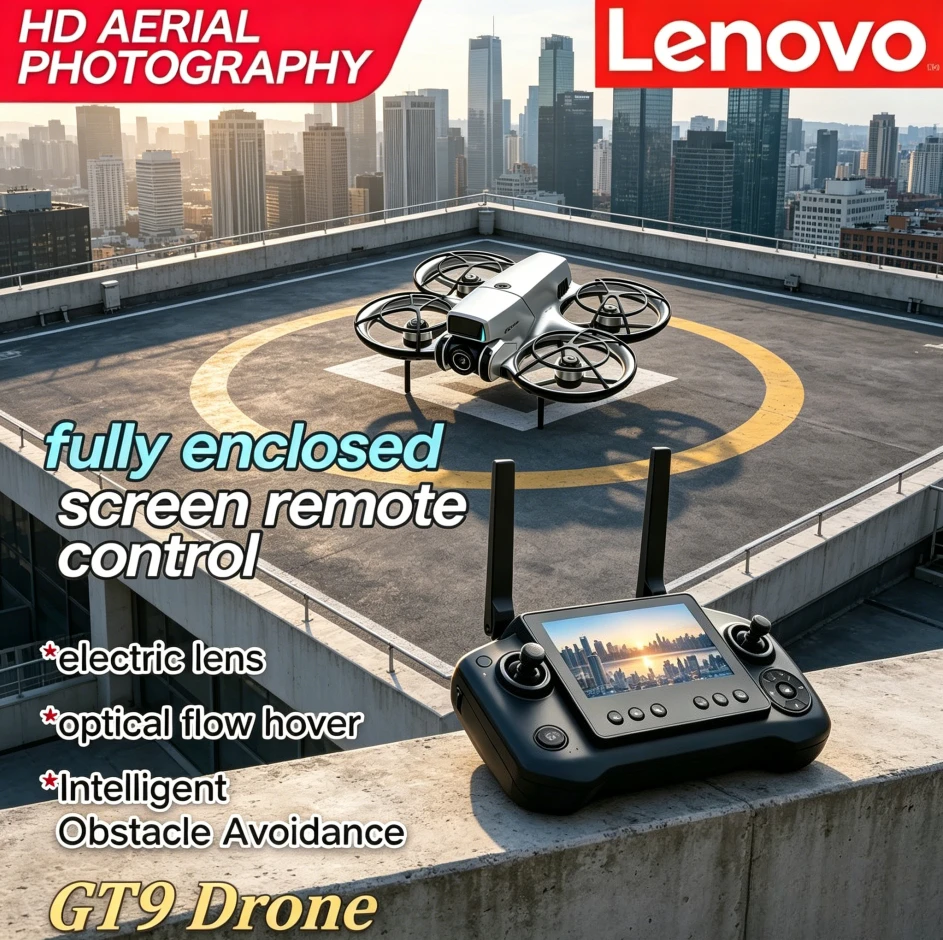Lenovo GT9 Pro Quadcopter – 4.3 Display Dual Lens, 2.4G Optical Flow Hover, Brushless Motor HD Aerial Photography Drone
Lenovo GT9 Pro Quadcopter – 4.3 Display Dual Lens, 2.4G Optical Flow Hover, Brushless Motor HD Aerial Photography Drone