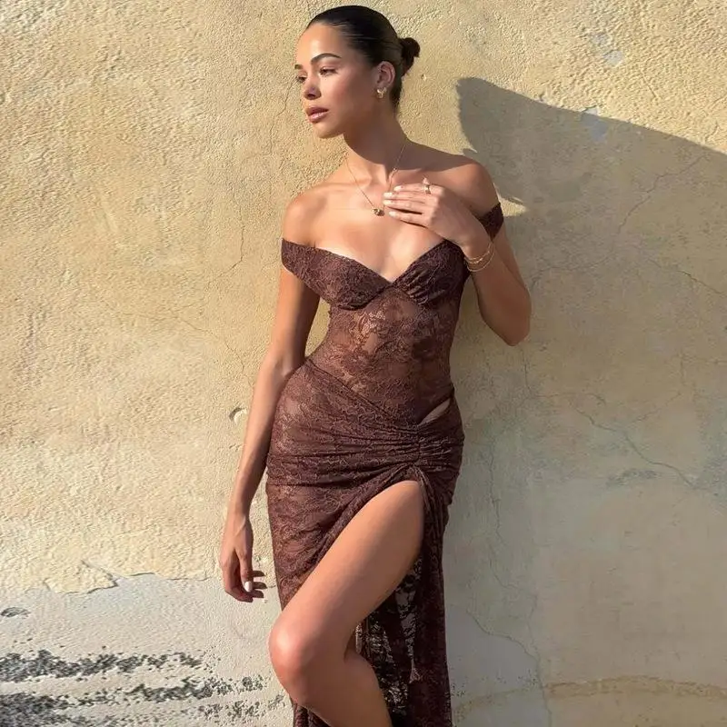 Sexy Lace Splice Long Dress Set Women's Fashion Transparent Ensemble Spring Autumn Winter Seasonal Elegant Backless Bodysuit
Sexy Lace Splice Long Dress Set Women's Fashion Transparent Ensemble Spring Autumn Winter Seasonal Elegant Backless Bodysuit