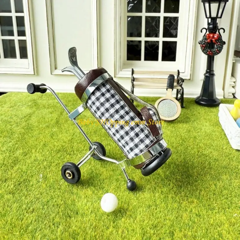 23GD Mini Golf Cart With Removable Balls For Dollhouses Play Colorful Check Pattern Metal Frame Leather Accents 1/12 Scale
23GD Mini Golf Cart With Removable Balls For Dollhouses Play Colorful Check Pattern Metal Frame Leather Accents 1/12 Scale