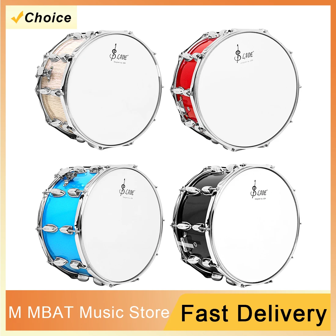 SLADE Snare Drum 14x8 Inch Portable Drum Set with Drumsticks Shoulder Strap Drum Key Percussion Instrument Parts
SLADE Snare Drum 14x8 Inch Portable Drum Set with Drumsticks Shoulder Strap Drum Key Percussion Instrument Parts 