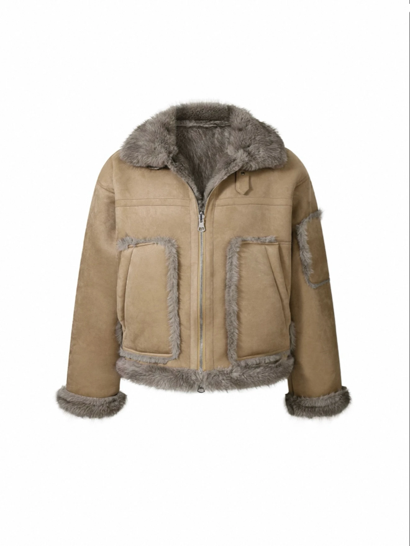 American Retro Cleanfit Suede Lined ort Jaet Men's Women's Thiened Lamb Fur Coat Warm Faionable Urban Sle Coat
American Retro Cleanfit Suede Lined ort Jaet Men's Women's Thiened Lamb Fur Coat Warm Faionable Urban Sle Coat