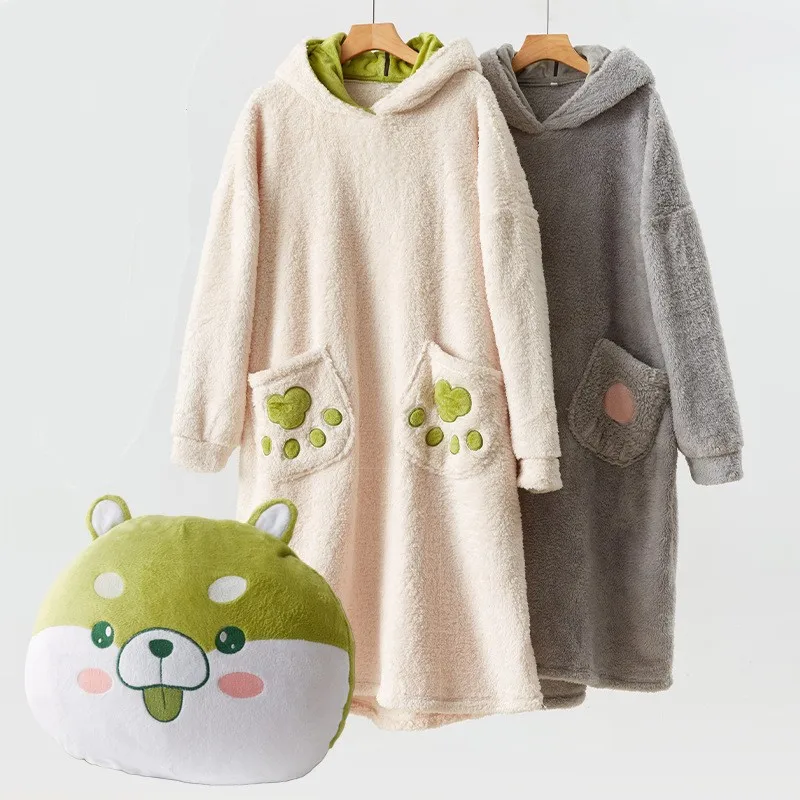 Soft Pillow Pajamas Coral Velvet Nightgown for Women Hoodie Sleepwear Men Flannel Home Clothes Loose Night Wear Loungewear
Soft Pillow Pajamas Coral Velvet Nightgown for Women Hoodie Sleepwear Men Flannel Home Clothes Loose Night Wear Loungewear